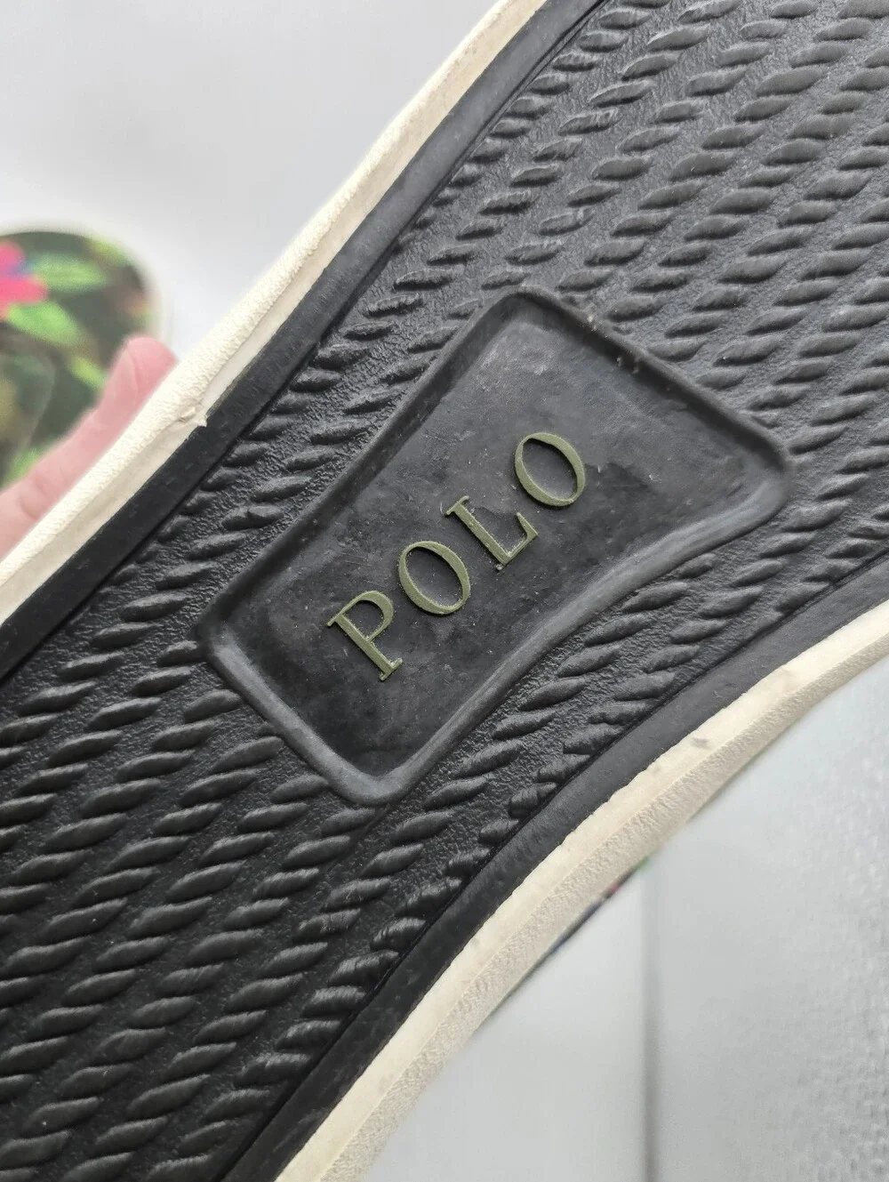 Polo Ralph Lauren Green Tropical Floral Camo Deck Sneakers. Mens 10 D